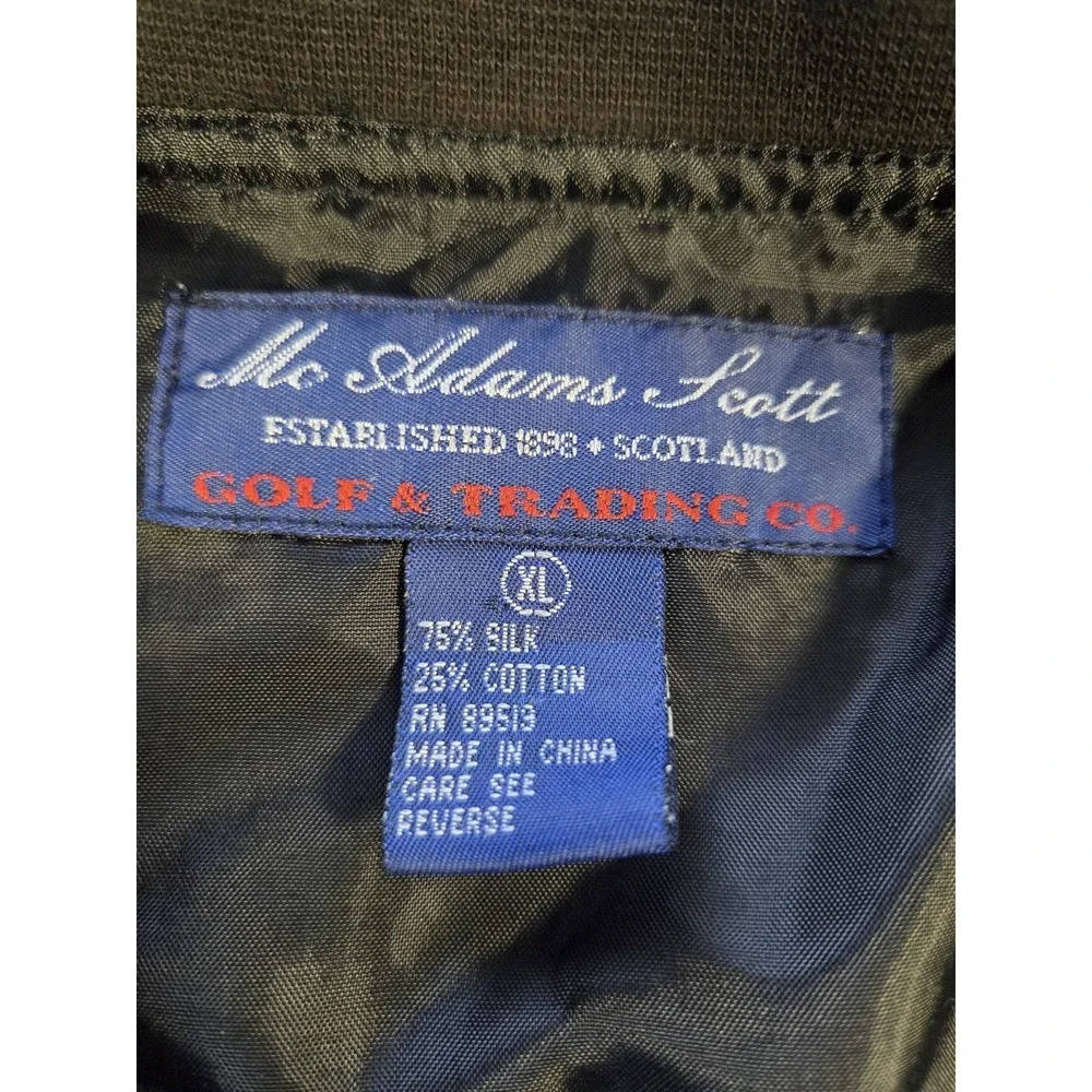 Vintage Mc Adams J Scott Golf Pullover XL Silk Cotton Plaid Sweater